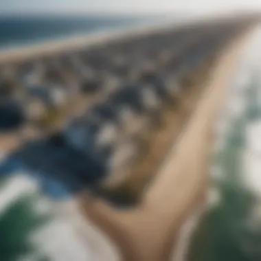 Aerial view of Ocean Beach, highlighting rental opportunities