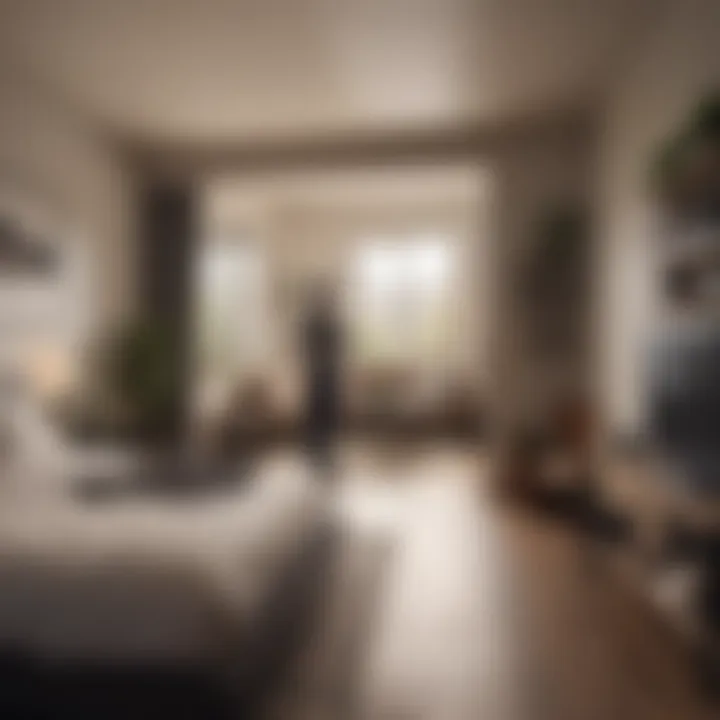 A person browsing rental listings online for one-bedroom apartments.