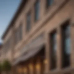 Historic facade of Pearl Brewery Apartments showcasing architectural details