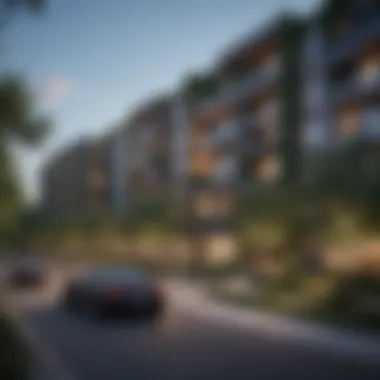 Modern apartment buildings surrounded by greenery, representing new developments in Dallas