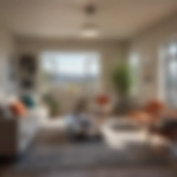 Interior view of a stylish rental living room