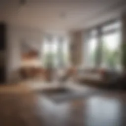 Modern apartment interior showcasing a rental space