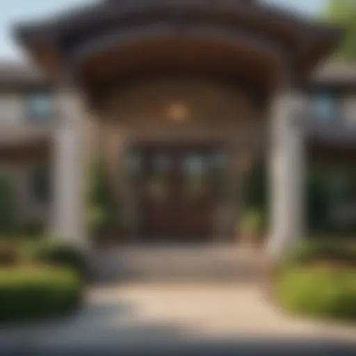 Exterior view of Skyline Nursing Home showcasing its welcoming entrance and landscaped surroundings