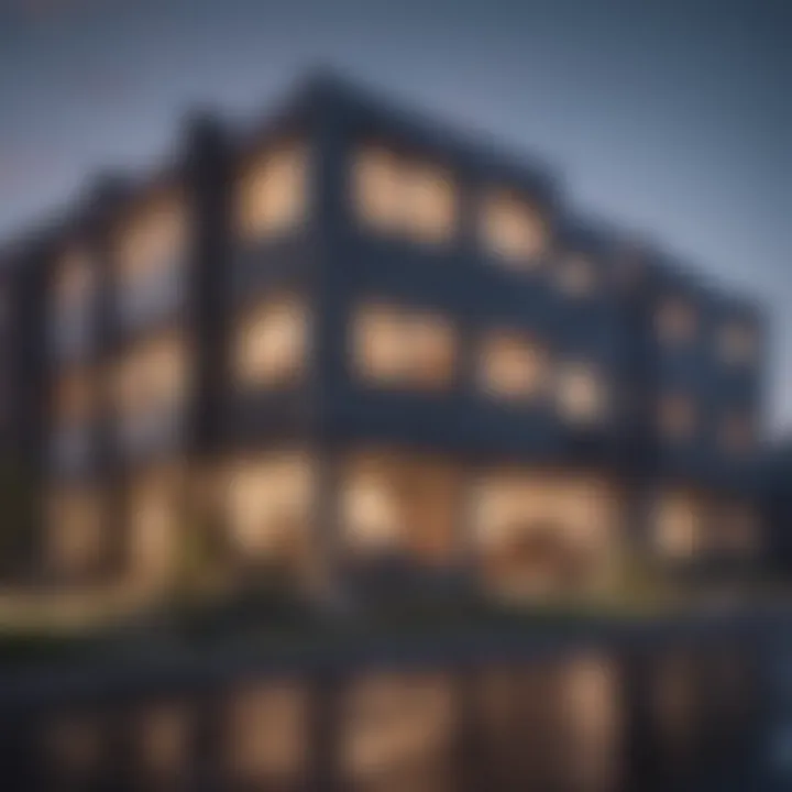 Exterior view of a modern studio apartment building