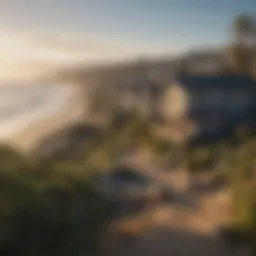 A scenic view of San Diego's coastline showcasing residential areas
