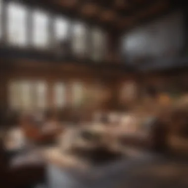 A cozy loft living space with unique furniture and decor