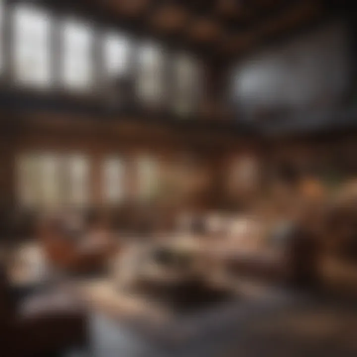 A cozy loft living space with unique furniture and decor
