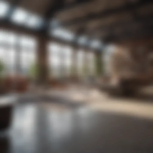 A modern loft interior showcasing open space and natural light