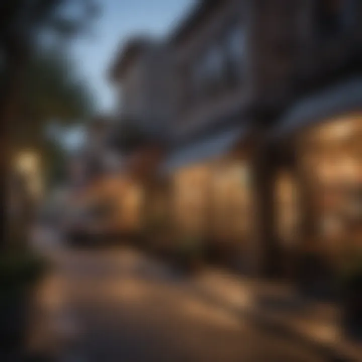 A scenic view of local shops and cafes in a bustling San Antonio neighborhood