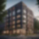 Modern two-unit apartment building exterior showcasing architectural design