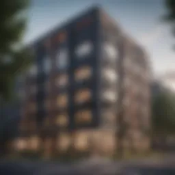 Modern two-unit apartment building exterior showcasing architectural design