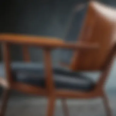 Close-up of unique materials and textures used in mid-century modern chairs