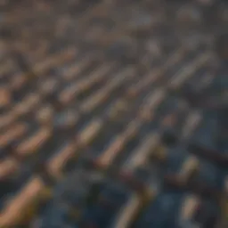 Aerial view of Pigtown showcasing residential areas