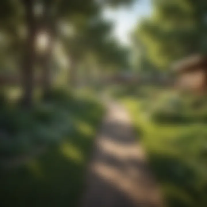 Lush green park highlighting community life