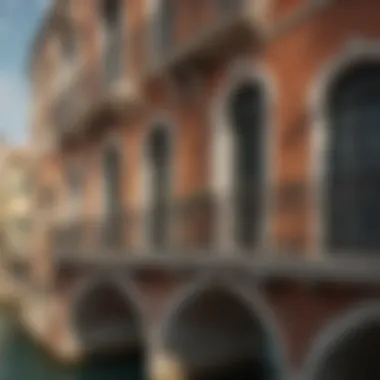 Intricate Architectural Details of Venetian Bridge Apartments Architectural details of a Venetian bridge apartment showcasing intricate designs.