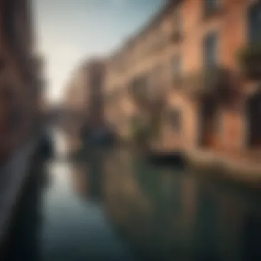 A picturesque canal lined with Venetian bridge apartments.