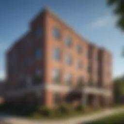 Stylish exterior view of Fort McHenry Apartments showcasing architectural design