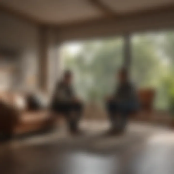 Two individuals practicing active listening during a conversation