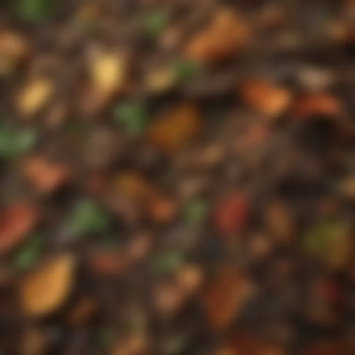 A vibrant compost pile showcasing layers of organic materials