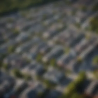 Aerial view of a bustling Washington DC neighborhood