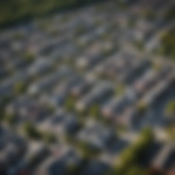 Aerial view of a bustling Washington DC neighborhood