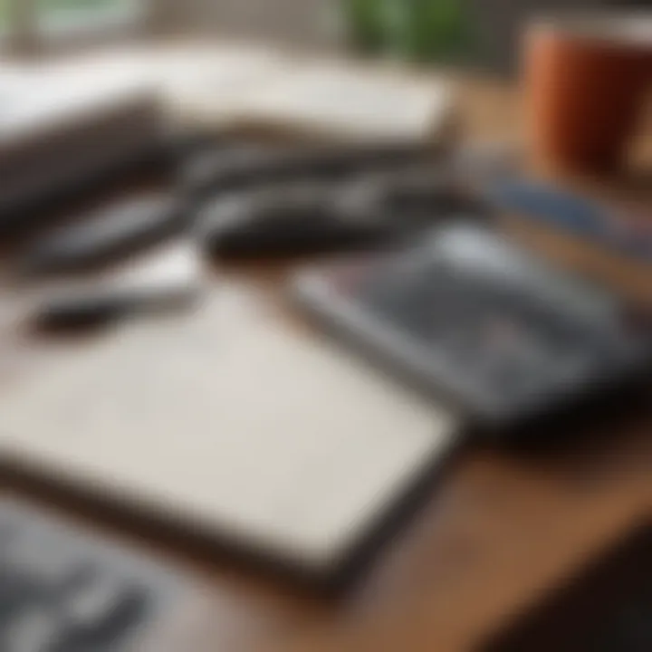 Calculator and notepad on a desk