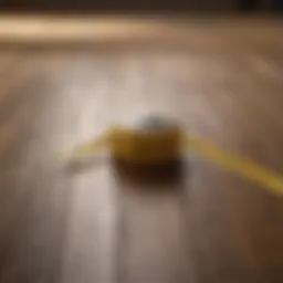 Measuring tape on a wooden floor