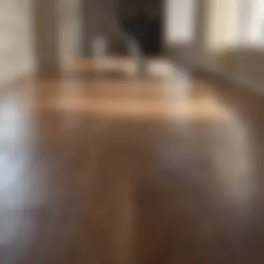 Before and after comparison of laminate floor cleaning