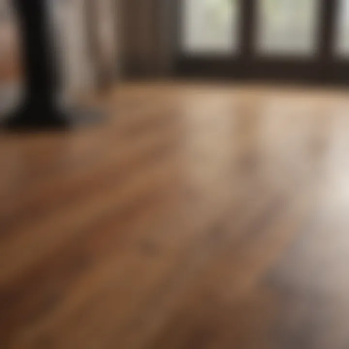 Before and after comparison of wood floor cleaning