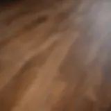 Close-up of polished wood floor reflecting light