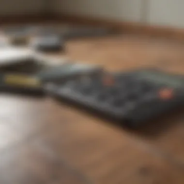 Calculator and notepad for planning flooring