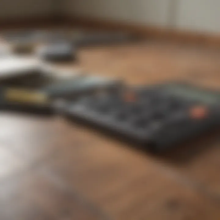 Calculator and notepad for planning flooring