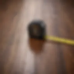 Measuring tape on a hardwood floor