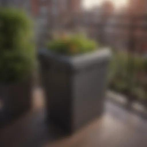A compact compost bin placed on a balcony