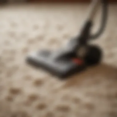 A vacuum cleaner designed for deep cleaning a shaggy wool rug