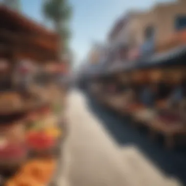 The Heart of Local Culture A vibrant street market in Los Angeles showcasing diverse local foods and crafts