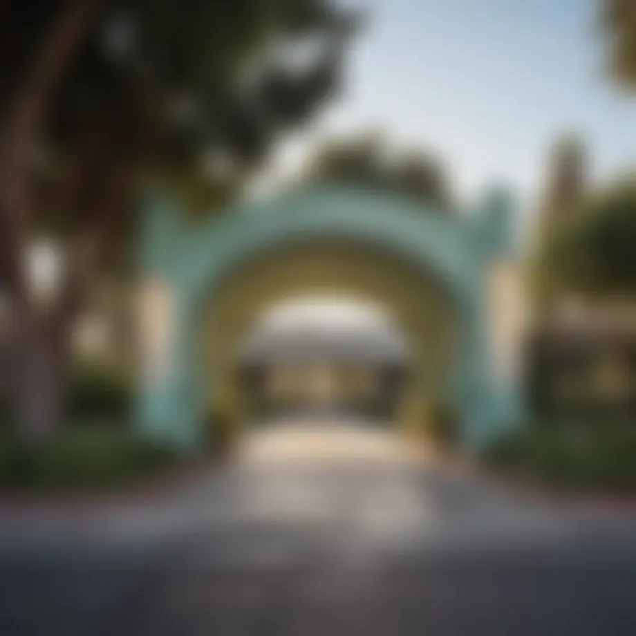 Entrance to Los Angeles Village Green showcasing mid-century design