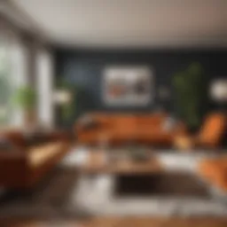Elegant Mid-Century Modern living room showcasing iconic furniture pieces