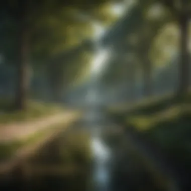 A serene park highlighting quality of life in urban settings