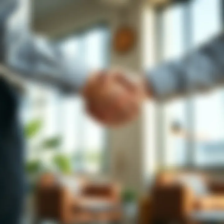A handshake between a landlord and potential renter