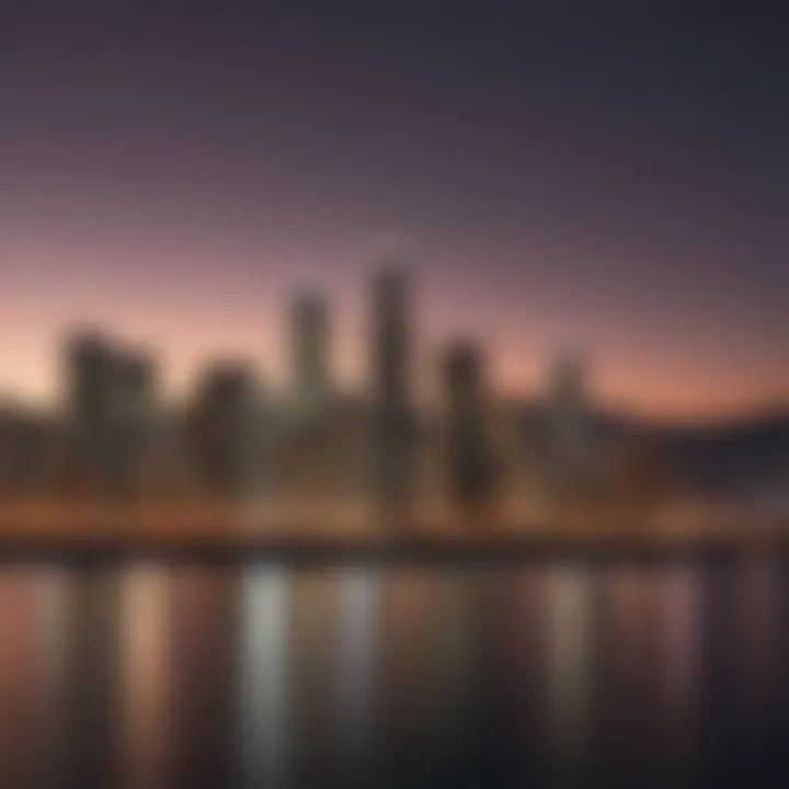 A scenic view of the Bay Area skyline at dusk