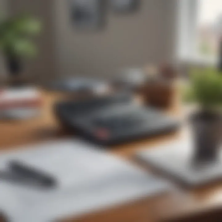 A financial planner with budgeting tools and a calculator
