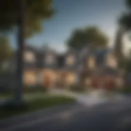 A serene neighborhood showcasing diverse homes reflecting various architectural styles.