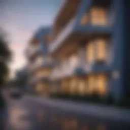 Exterior view of the Norma Triangle Apartments showcasing modern architecture