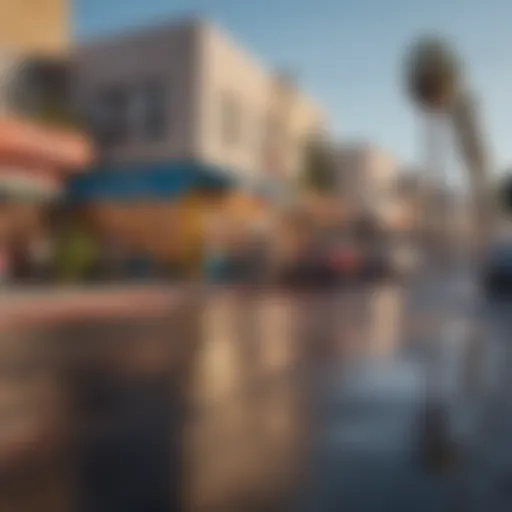 A vibrant street scene in a Los Angeles neighborhood showcasing local culture.