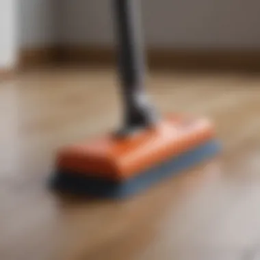 Close-up of cleaning tools for laminate wood floors