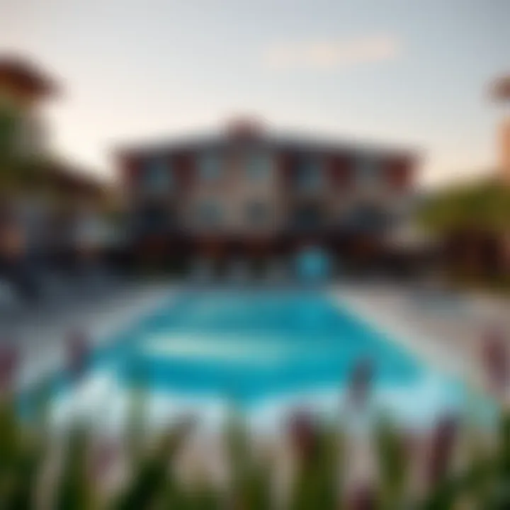 Amenities at Pacific Terrace West Apartments Community amenities including a pool and recreational area promoting social interaction