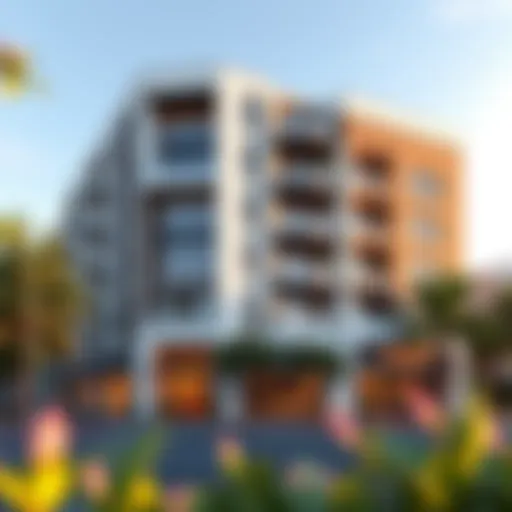 Stunning facade of Pacific Terrace West Apartments showcasing modern architecture