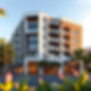 Architectural Beauty of Pacific Terrace West Stunning facade of Pacific Terrace West Apartments showcasing modern architecture
