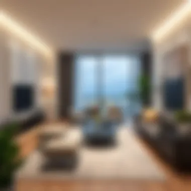 Interior Design of a Pacific Terrace West Apartment Spacious living area inside a Pacific Terrace West apartment highlighting modern design